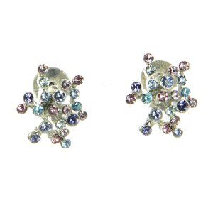 Oscar de la Renta  Turbillion Glass Crystal Earrings